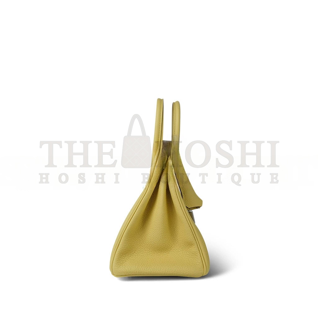 H**me5 BIRKIN 25 TOGO LEATHER LEMON YELLOW SILVER BUCKLE BAG H028369CK1Z (25*20*13cm) Master Quality